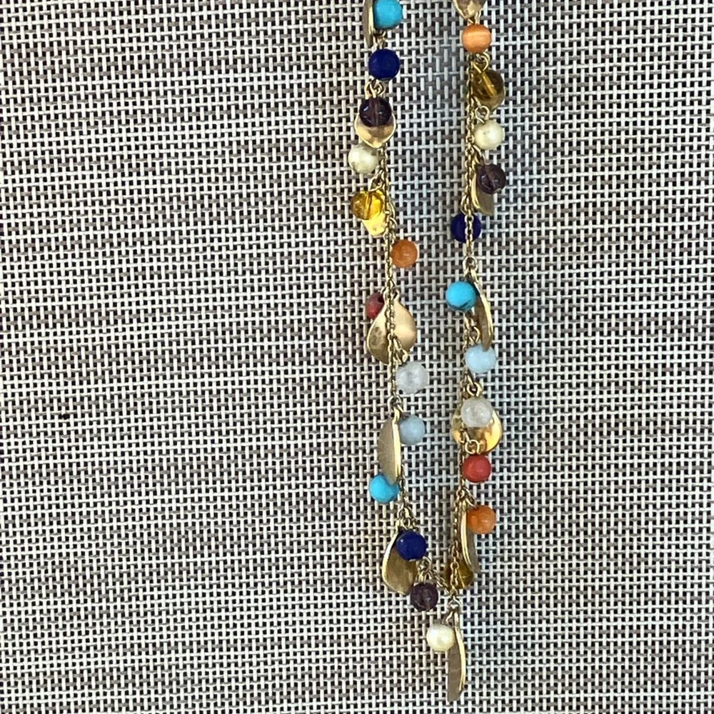 Ralph Lauren Gold Tone Beaded Necklace with Elegant Design